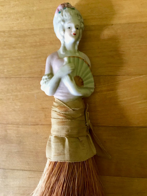 Antique Half Lady Doll Whisk Broom Holding a Fan / Vanity - Etsy Finland