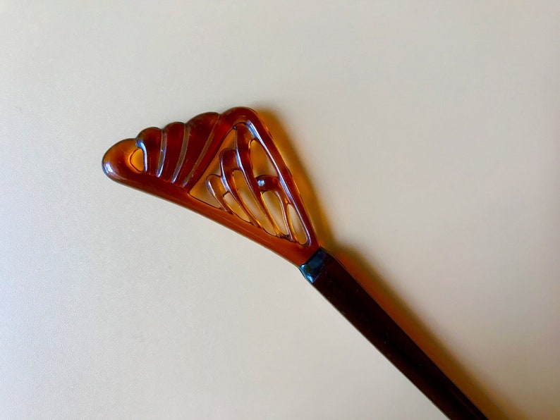 Vintage French Hair Pin Decorative Faux Tortoise Shell Color Etsy