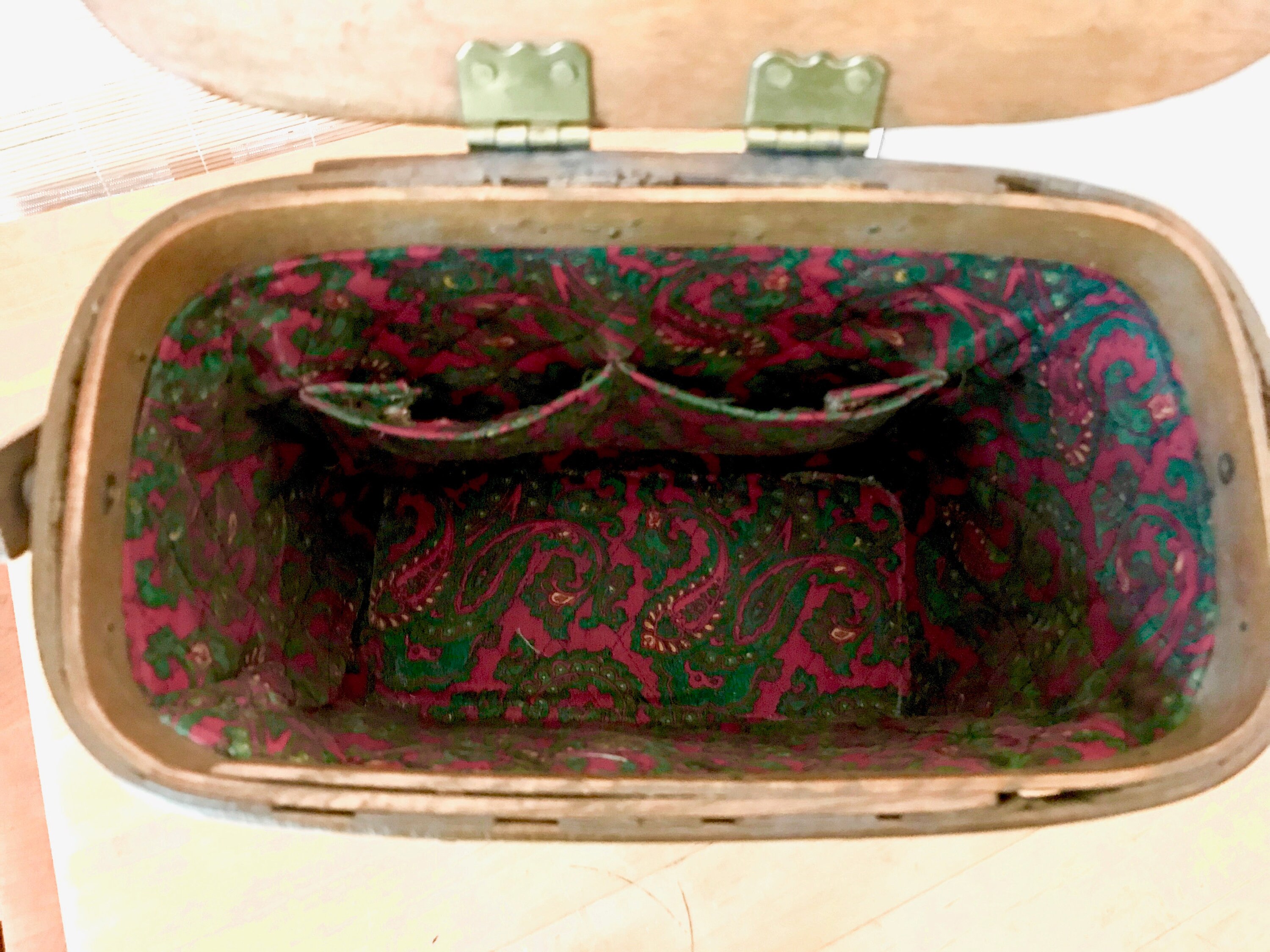 Vintage Wood Basket Weave Box Purse With Painted Dallas Texas Etsy