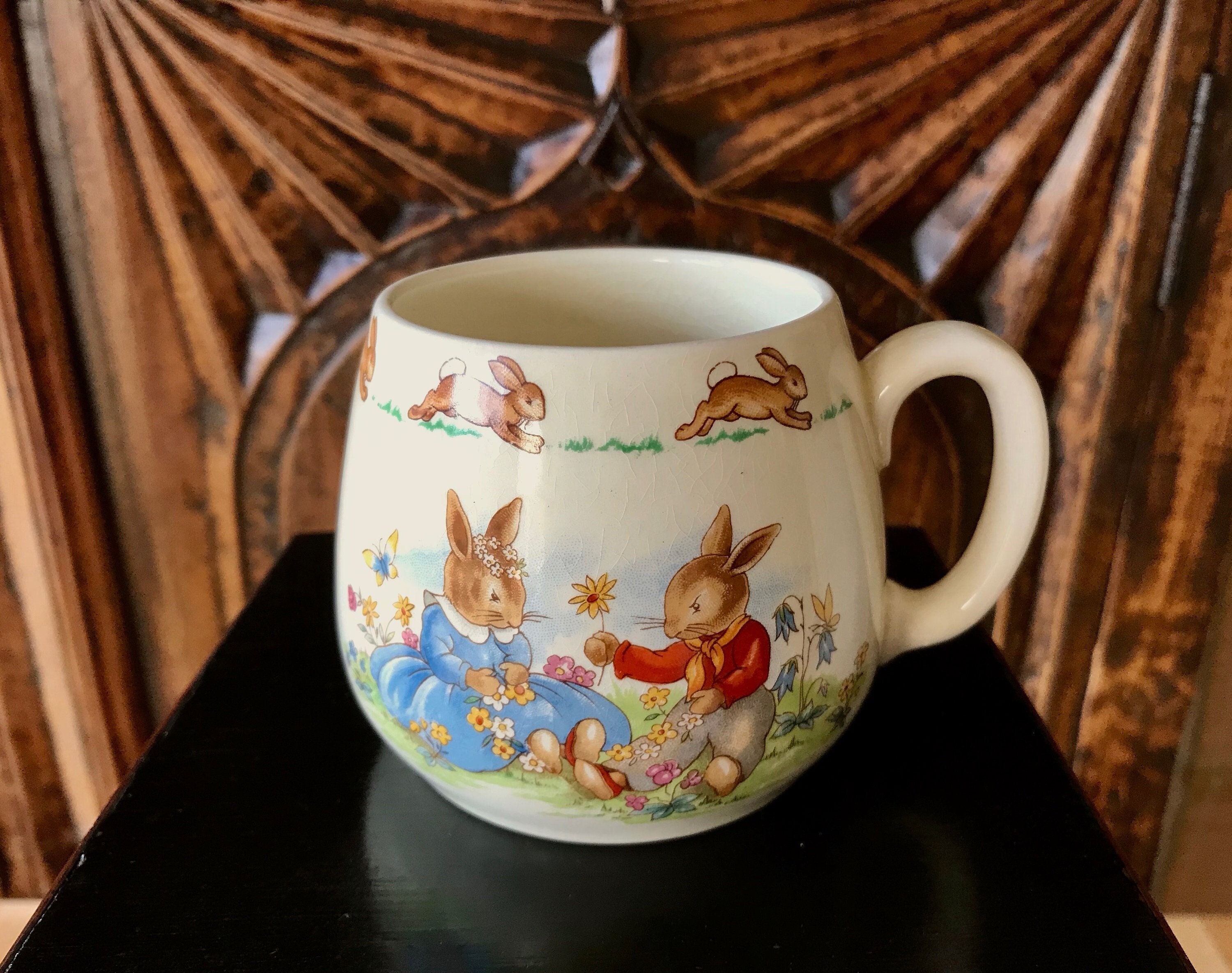 Vintage Bunnykins Royal Doulton Mug: 1954 Porcelain Child's
