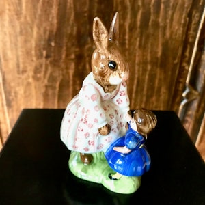 Dollie Bunnykins &quot;Playtime&quot; Royal Doulton England Porcelain Little Girl and Bunny Figurine