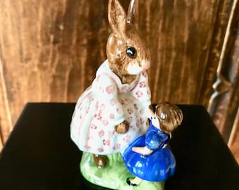 Dollie Bunnykins "Playtime" Royal Doulton England Porcelain Little Girl and Bunny Figurine