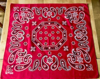 1950s Red HD Lee Riders Rodeo 100% Cotton BANDANA, Cowboy Western
