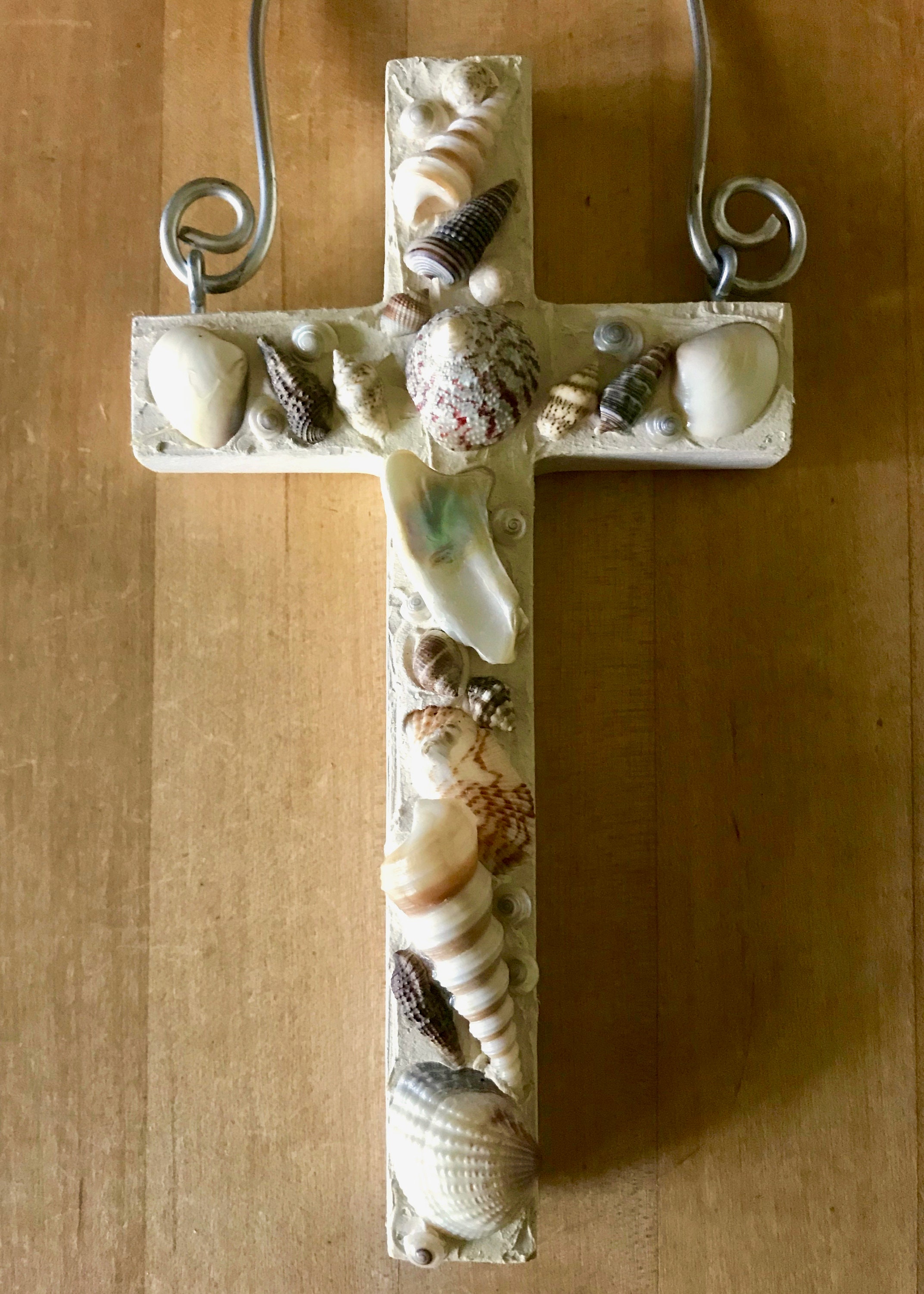 Shell Cross Decor Sea Shell Wall Cross / Beach House Wall Decor - Etsy