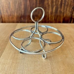 Antique Silver Plated Four Egg Frame Rack