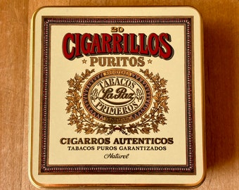 Rare Vintage 20 Cigarrillos Puritos La Paz Tin Box  Made in Holland