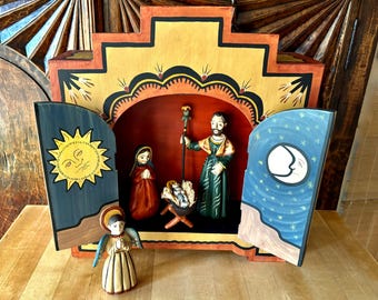 Carrillo Collection Hand-Painted Wooden Nativity Set