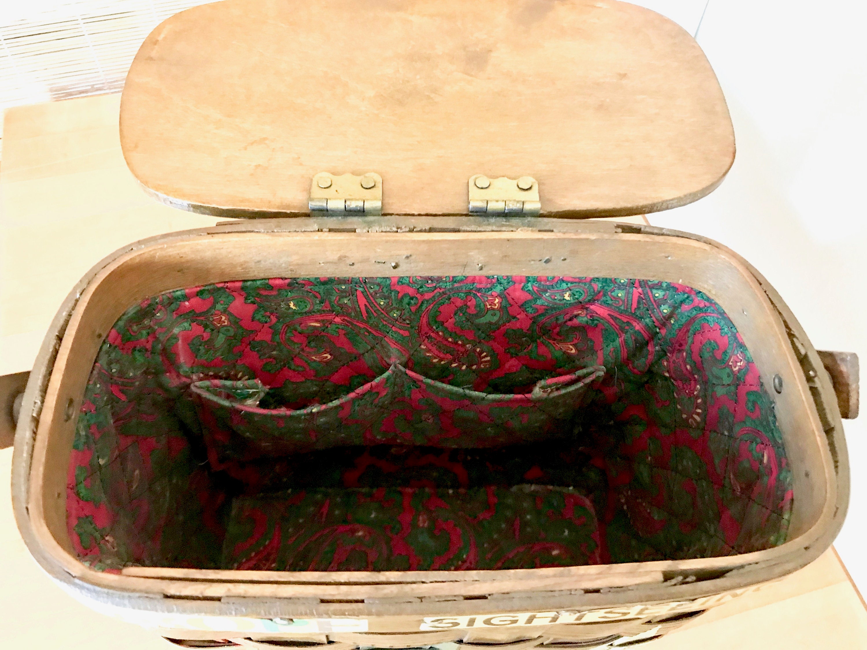 Vintage Wood Basket Weave Box Purse With Painted Dallas Texas Etsy