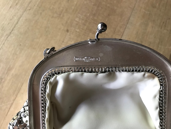 Vintage Whiting & Davis Silver Mesh Small Handbag… - image 4