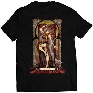 Camiseta unisex premium con diseño de cartas del tarot de Chunli Street Fighting (diseño vectorizado)