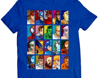 Marvel Vs Capcom 2 - White T-shirt. 90's. Retro Gaming. Male
