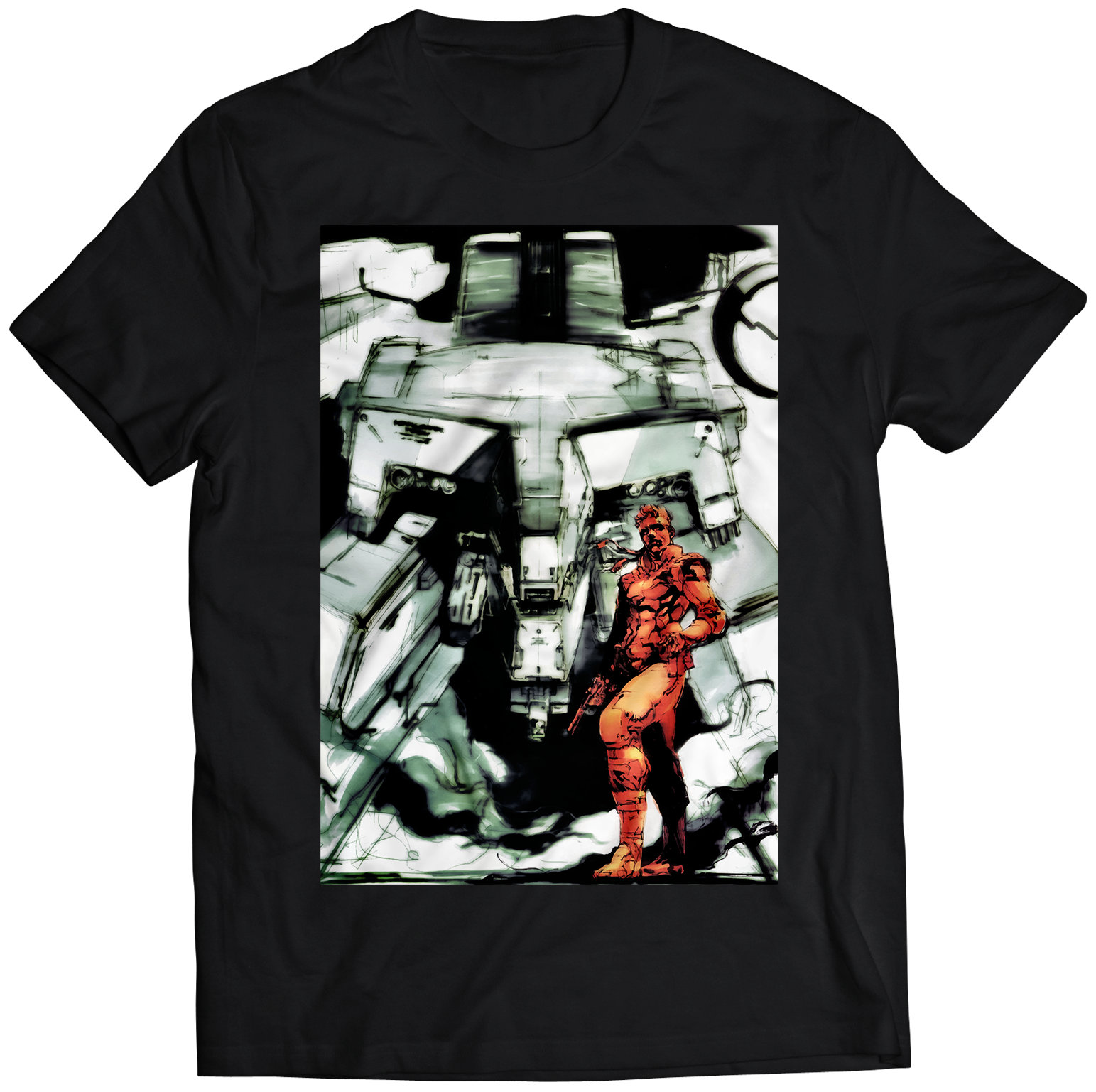 Solid Snake VS Metal Gear Rex V1 Premium Unisex T-shirt