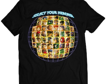 MVC2 Select Your Heroes Shirt | Characters Selection Portraits Sphere Premium Unisex T-shirt (Vectorized Design) ET13