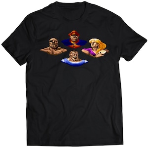 Balrog Boxer, B Bison Dictator Bipson, Sagat, Vega Claw Shadaloo Crew Premium Unisex T-shirt (Vectorized Design)