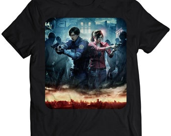 Camiseta unisex premium de Claire Redfield y Leon Kennedy Residence Evil 2 Remake.