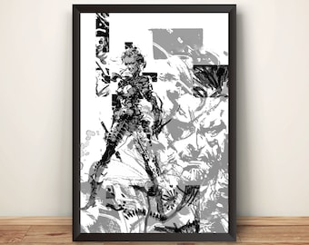 Póster premium de "El Jefe y el Gran Jefe" de MGS MGS3 Snake Eater (diseño vectorizado)