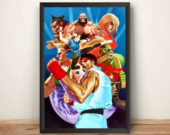 Street Fighting Arcade Flyer V5 Premium Poster (Vectorized Design)