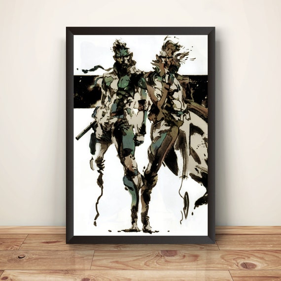 Solid Snake & Liquid MGS MGS1 Brothers Premium Poster (vectorized