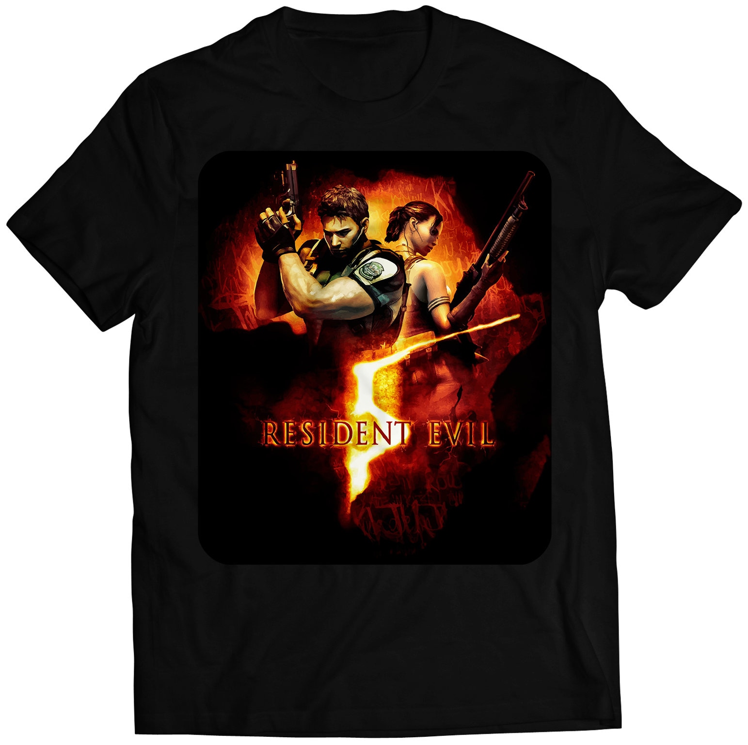 00s Resident Evil 5 バイオハザード5 海外版 Tシャツ Residence Evil 5 Cover Premium Unisex T-shirt (vectorized Design