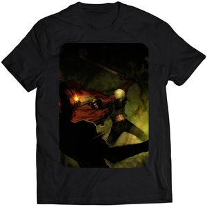ダンテシューティングDMCプレミアムユニセックスTシャツ（ベクターデザイン）