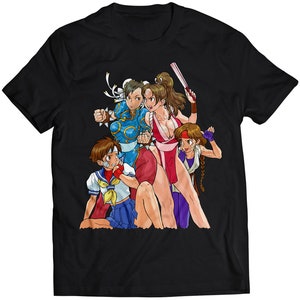 Chun Li, Mai, Sakura, Yuri CVS2 Girls Premium Unisex T-Shirt (Vektorgrafik)