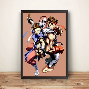 Ryu & Chun Comic Premium Poster (vektorisiertes Design)