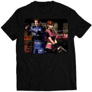 Original Leon & Claire Residence Evil 2 Biohazard Premium Unisex T-shirt (Vectorized Design)