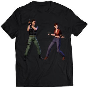 Chris & Claire Redfield Residence Evil Code Veronica T-shirt (vector)