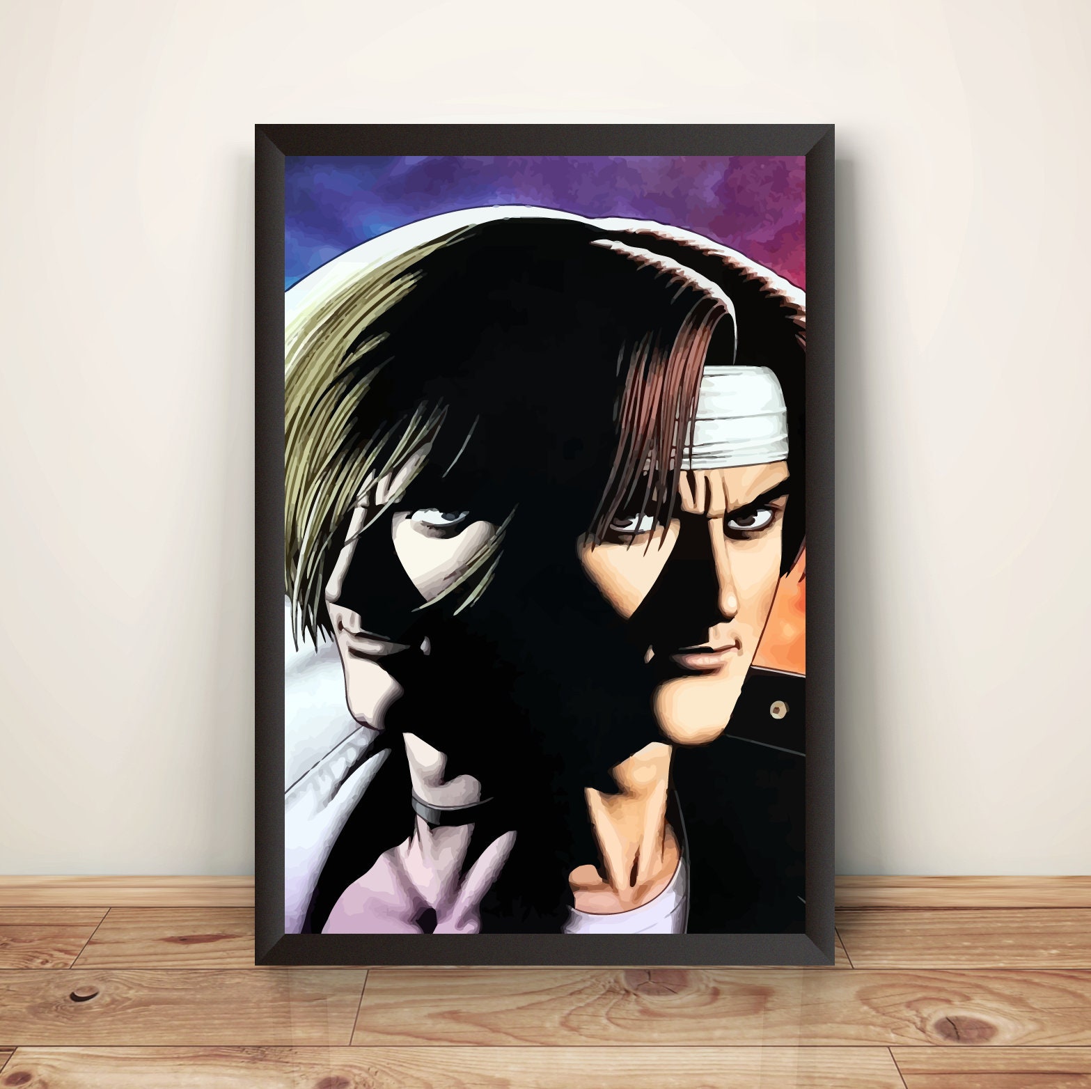 Kyo X Iori the King of Fighters KOF95 Premium Poster (vectorized