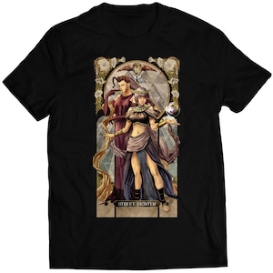 Camiseta unisex premium de cartas del tarot de Street Fighting de Menat & Rose (diseño vectorizado)