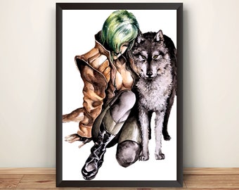 Sniper With Wolf MGS Premium Poster (Vectorized Design)