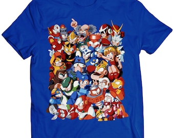 Mega Boy Rockman Robots Premium Unisex T-shirt (Vectorized Design)