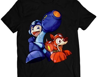 Rockman Mega Boy & Rush Premium Unisex T-shirt (Vectorized Design)