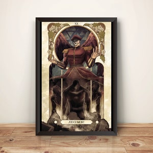 Bison Dictator Street Fighting tarotkaart premium poster (gevectoriseerd ontwerp)
