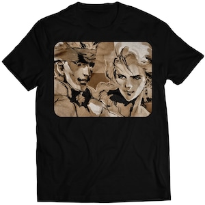 Meryl & Solid Snake Rare Metal Gear Premium Unisex T-shirt (Vectorized Design)