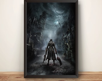 Bloodborne Hunter At Yharnam プレミアムポスター。