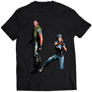 Jill Valentine & Chris Redfield Residence Evil V2 Premium Unisex T-shirt (Vectorized Design)