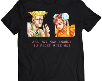 Guile VS Chun Li Man Enough T-shirt