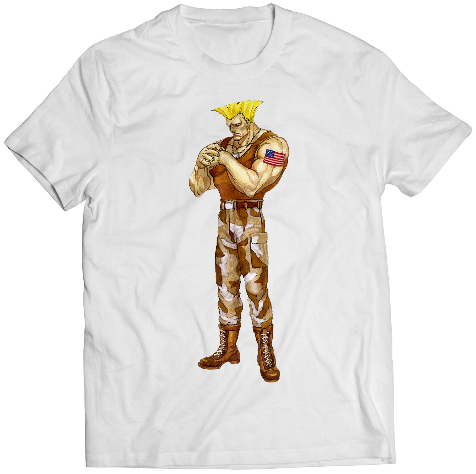 Guile Alpha 3 Portrait Premium Unisex T-shirt vectorized 