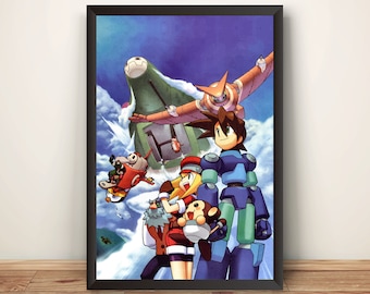Mega Boy Rockboy Dash Cover Premium Poster (vektorisiertes Design)