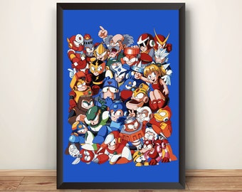 Mega Boy Rockboy Robots Premium Poster (Vectorized Design)