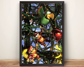 DKC2 2 Bramble Scramble Premium Poster (Vectorized Design)