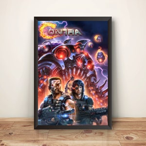 Poster Premium C0ntra Arnie & Stallone (disegno vettoriale)
