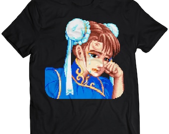 Chun Li Defeated Portrait SF2 Premium Unisex T-shirt.