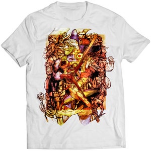 MVC2 New Age Of Heroes Japanese Arcade Flyer Premium Unisex T-shirt (Vectorized Design)