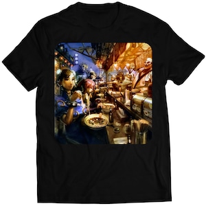 Street Fighter Dinner Premium Unisex T-shirt (Vectorized Design)