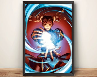 Chun Li Street Fighting Comic Premium Poster (Vectorized Design)