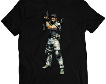 Chris Redfield V1 Residence Evil Biohazard 5 Premium Unisex T-shirt (Vectorized Design)