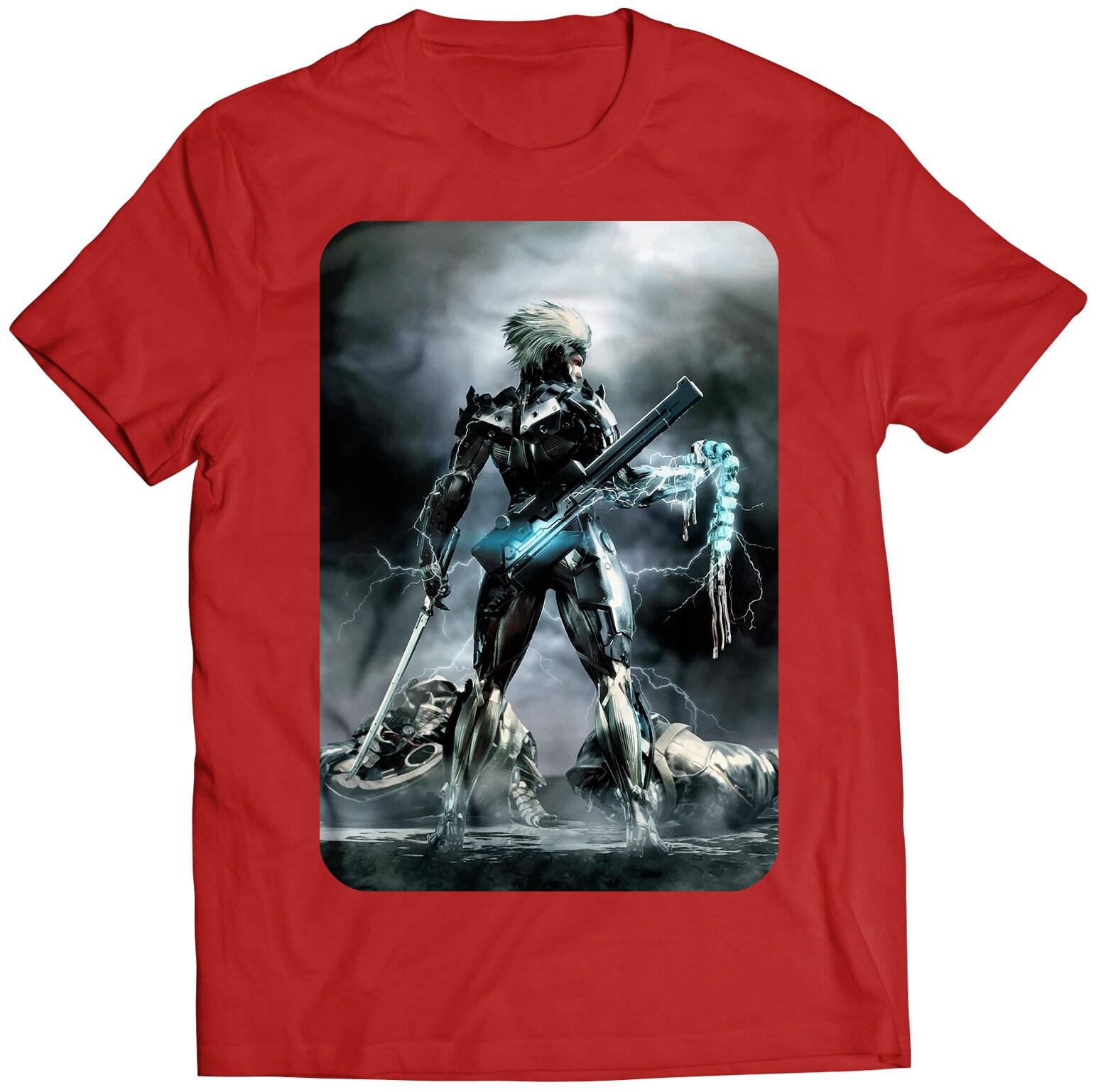 雷電スパインMGRプレミアムユニセックスTシャツ（ベクター