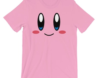 Kirby Face Classic Retro Gaming Halloween Premium Unisex T-shirt